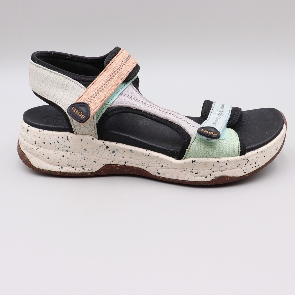 Taos Super Side Sport Sandals Womens 10 Multi Color Leather Platform SPS-14161